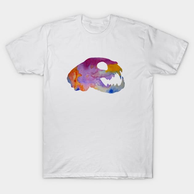 Cat Skull Art T-Shirt by TheJollyMarten